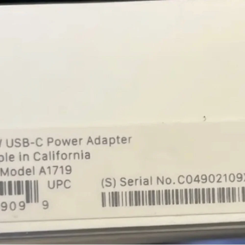Apple MNF82LL/A 87W USB-C Power Adapter Model A1719